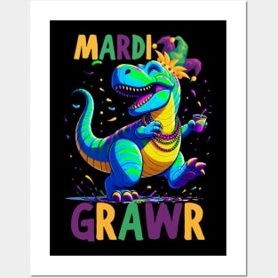 Mardi Gras 2024 Dinosaur Funny Mardi Gras Posters and Art